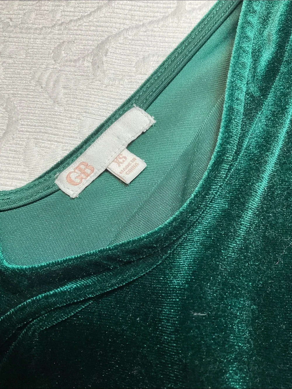 Gianni Bini Emerald Green Velvet Scoop Neck Long Sleeve Bodysuit.XS